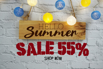 Summer Sale 55% Off Special Offer Promotion Discount Retail Shopping Concept
