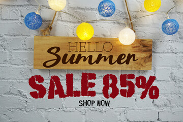 Summer Sale 85% Off Special Offer Promotion Discount Retail Shopping Concept