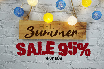 Summer Sale 95% Off Special Offer Promotion Discount Retail Shopping Concept