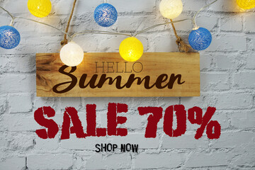 Summer Sale 70% Off Special Offer Promotion Discount Retail Shopping Concept