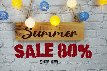 Summer Sale 80% Off Special Offer Promotion Discount Retail Shopping Concept