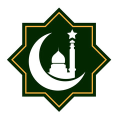 Obraz premium Ramadan Kareem design on green Islamic background