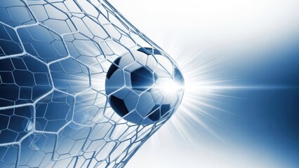 Soccer ball approaching goal net