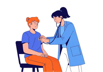 Obraz premium Doctor checking patient's pulse, isolated on transparent background