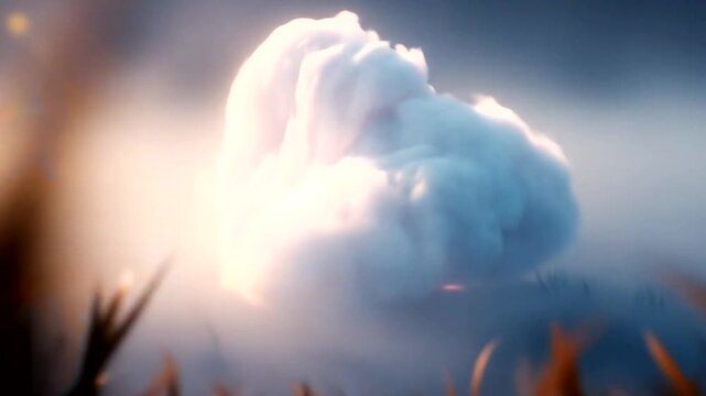 Volcanic Eruption with Ash Cloud and Lava.