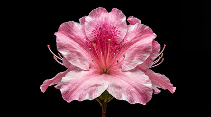 Detail of pink azalea on a black background