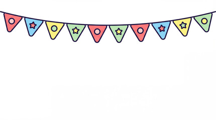 Obraz premium Colorful pennants isolated on a white background. Party decorations