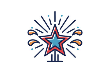 Obraz premium independence day fireworks star celebration icon
