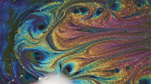 Vibrant swirling paint patterns