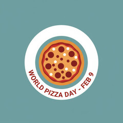 Fototapeta premium World Pizza Day World Map Pepperoni Continents Design