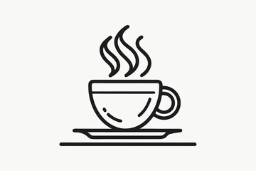 morning street tea cup icon wide base silhouette