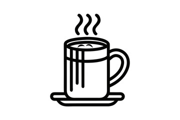 hot chocolate icon tall mug silhouette