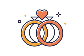 heart shaped rings icon