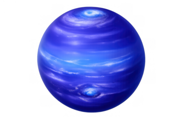 Neptune, blue gas giant planet with storm systems, orbiting in the solar system, space astronomy visual