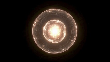 Minimal Glowing Energy Core Floating Calmly In Black Space 
