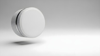Floating white circular object with metallic edge