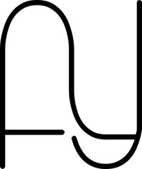 AY, YA, A, Y Abstract Letters Logo Monogram