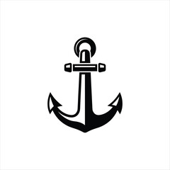 Simple anchor outline icon representing ship stability and maritime themes © MasudaMaya