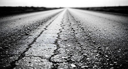 Cracked Road Perspective - A Journey into the Distance.