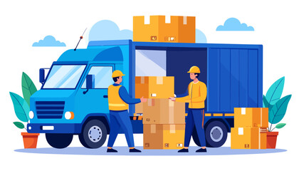 Professional moving service with careful handling of boxes and efficient logistics