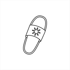 Simple summer slipper icon design with shades of gray and white