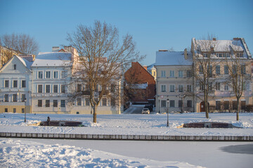 A winter day in central Minsk, Belarus