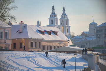 A winter day in central Minsk, Belarus