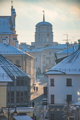 A winter day in central Minsk, Belarus