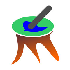 Colorful abstract mortar and pestle icons