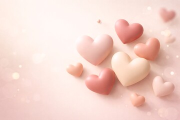valentine, valentinesday, love, romance, romantic, heart, hearts, pastel, pink, blush, soft, floating, 3d, background, minimal, elegant, aesthetic, dreamy, gentle, light, affection, tenderness, passio