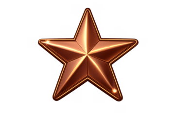 Bronze star icon presenting success, achievement, and premium quality with a metallic, shiny 3d rendering