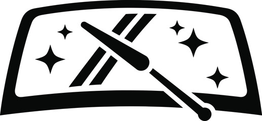 Car windshield wiper in action.