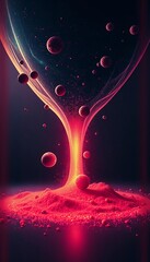 Cosmic funnel of data streams, galaxy dust morphing into celestial bodies ,  film grain,  abstract