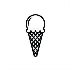 Ice Cream icon. Ice cream cone and ice cream scoop cup symbol. Vector illustration for web design. Isolated on white background.