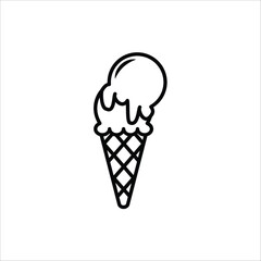 Ice Cream icon. Ice cream cone and ice cream scoop cup symbol. Vector illustration for web design. Isolated on white background.