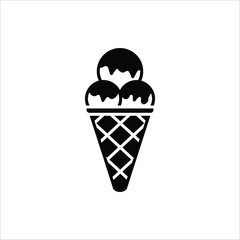 Ice Cream icon. Ice cream cone and ice cream scoop cup symbol. Vector illustration for web design. Isolated on white background.