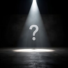 question mark on dark background