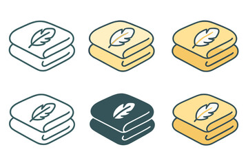 Minimalist Feather Comforter. Folded comforter with soft feather motif overlay, simple minimalist design, first in line style with