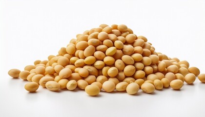 pile of soybeans on a solid white background soybeans are a popular crop they are often used in cooking and other products