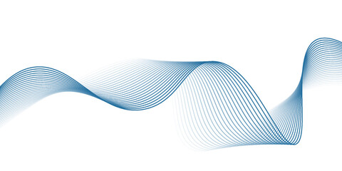Abstract smooth wave on a white background. Dynamic sound wave flowing wave lines. Eps10