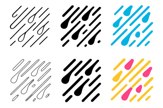 Dynamic Rain Pattern. Abstract pattern of parallel lines intersected by raindrop marks, evoking sound and motion of downpour
