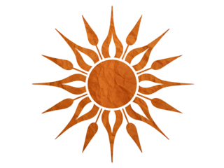 Paper Sun Icon isolated on transparent background