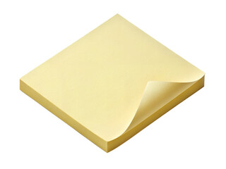 Pale Yellow Square Sticky Note isolated on transparent background