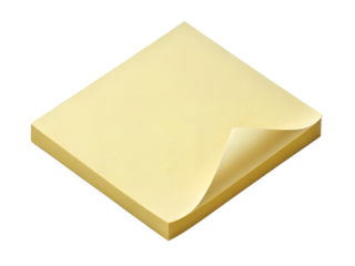 Pale Yellow Square Sticky Note isolated on transparent background