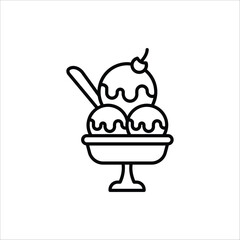Ice cream cone and ice cream scoop cup symbol. Ice Cream icon. For web design. Vector illustration isolated on white background.