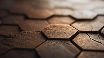 Close-up view of hexagonal patterned surface.