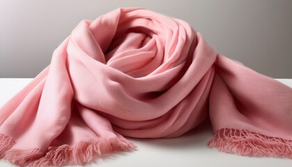 soft pink pashmina scarf elegant drape minimalist style fashion accessory studio shot