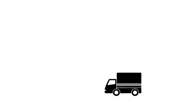 This is an animated video of footage of a package delivery box car, suitable for use in animated videos for expedition companies, warehouses, transportation, advertising, video boxes, presentations,