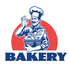 Baker Vintage Style Logo Mascot