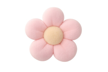 Obraz premium Pink plush flower pillow cushion with soft petals